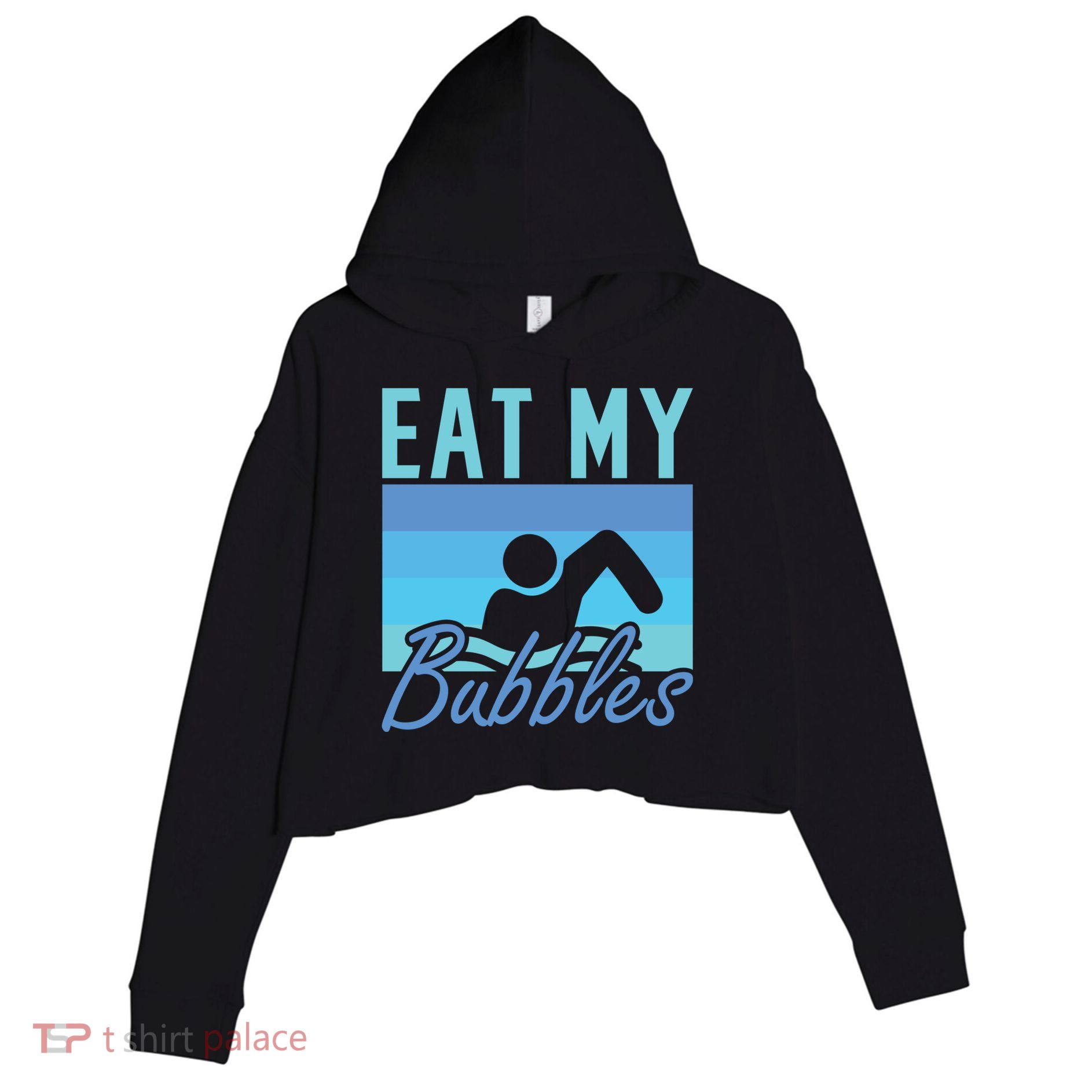 Eat My Bubbles Swim Swimmer Crop Fleece Hoodie