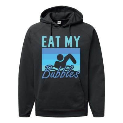 Eat My Bubbles Swim Swimmer Performance Fleece Hoodie