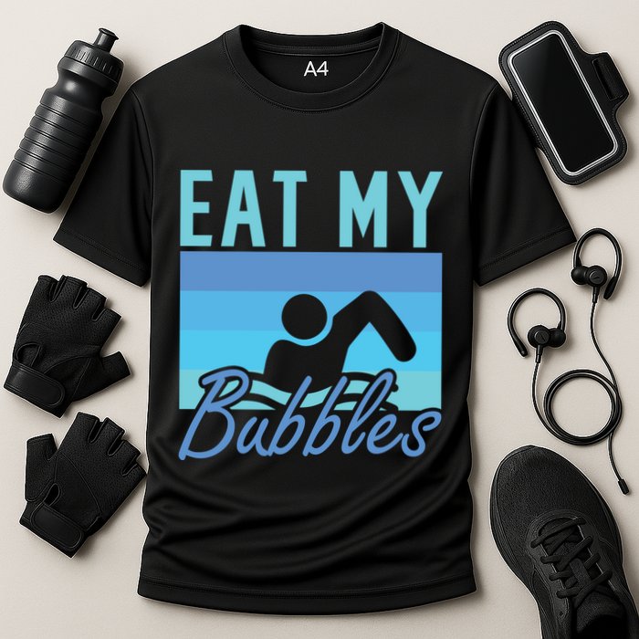 Eat My Bubbles Swim Swimmer Cooling Performance Crew T-Shirt