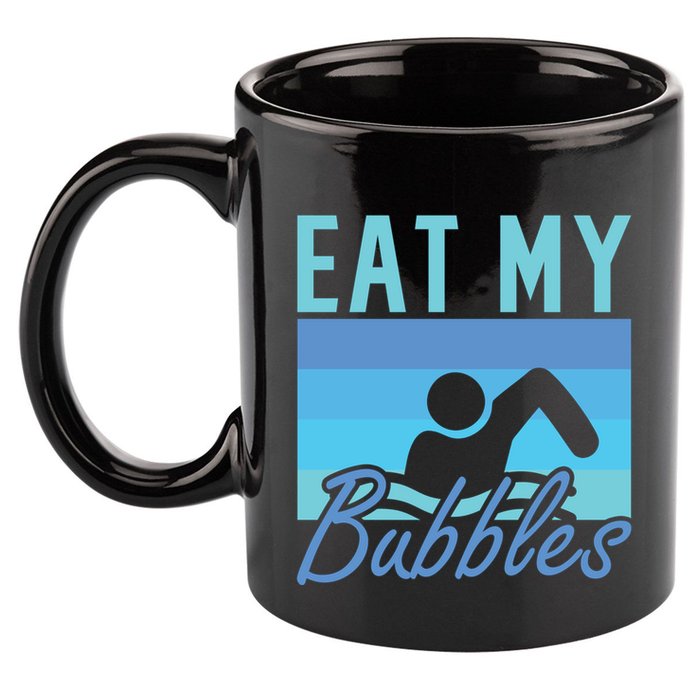 Eat My Bubbles Swim Swimmer 11oz C Handle Ceramic Mug