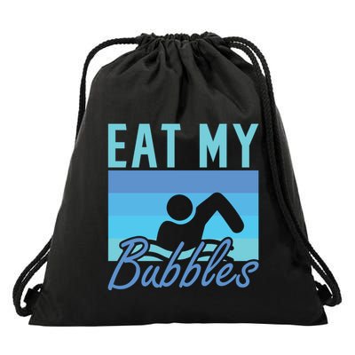 Eat My Bubbles Swim Swimmer Drawstring Bag