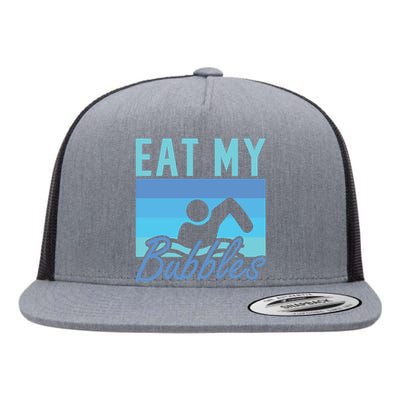 Eat My Bubbles Swim Swimmer Flat Bill Trucker Hat