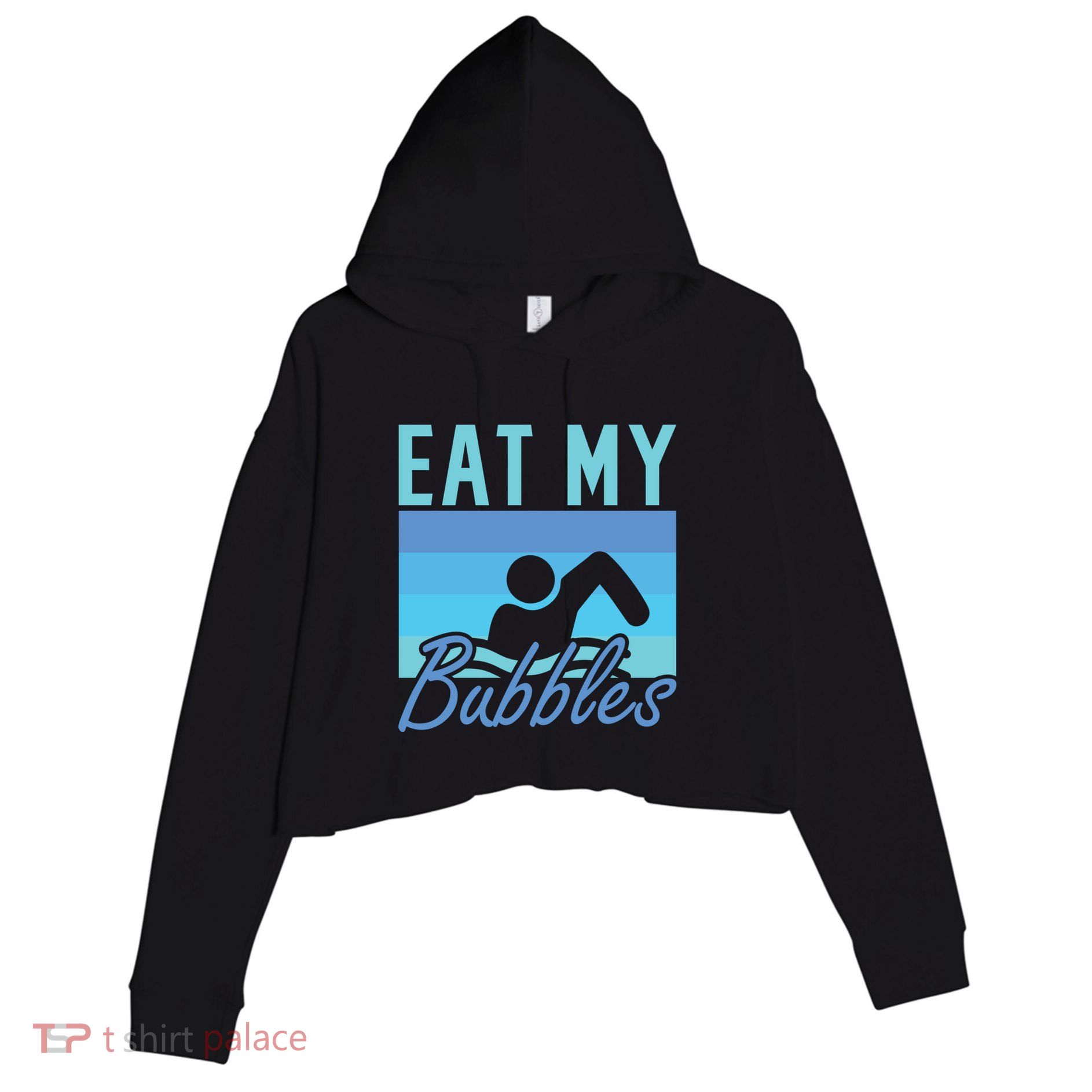 Eat My Bubbles Swim Swimmer Crop Fleece Hoodie