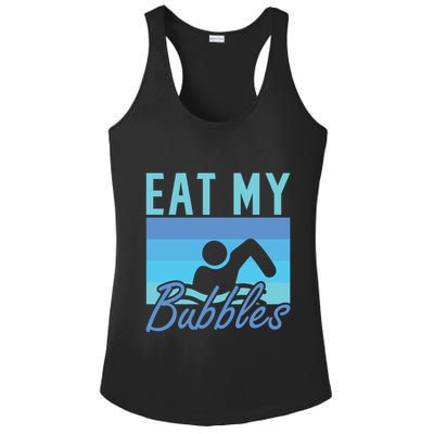 Eat My Bubbles Swim Swimmer Ladies PosiCharge Competitor Racerback Tank