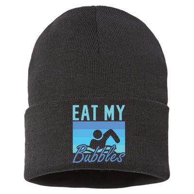 Eat My Bubbles Swim Swimmer Sustainable Knit Beanie