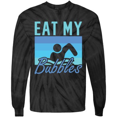 Eat My Bubbles Swim Swimmer Tie-Dye Long Sleeve Shirt