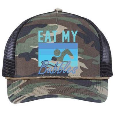 Eat My Bubbles Swim Swimmer Retro Rope Trucker Hat Cap