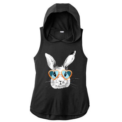 Easter Male Bunny Cute Holiday Ladies PosiCharge Tri-Blend Wicking Draft Hoodie Tank