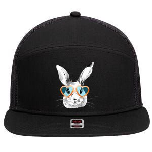 Easter Male Bunny Cute Holiday 7 Panel Mesh Trucker Snapback Hat