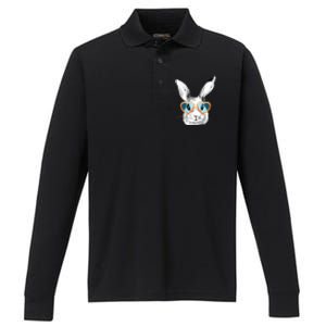 Easter Male Bunny Cute Holiday Performance Long Sleeve Polo