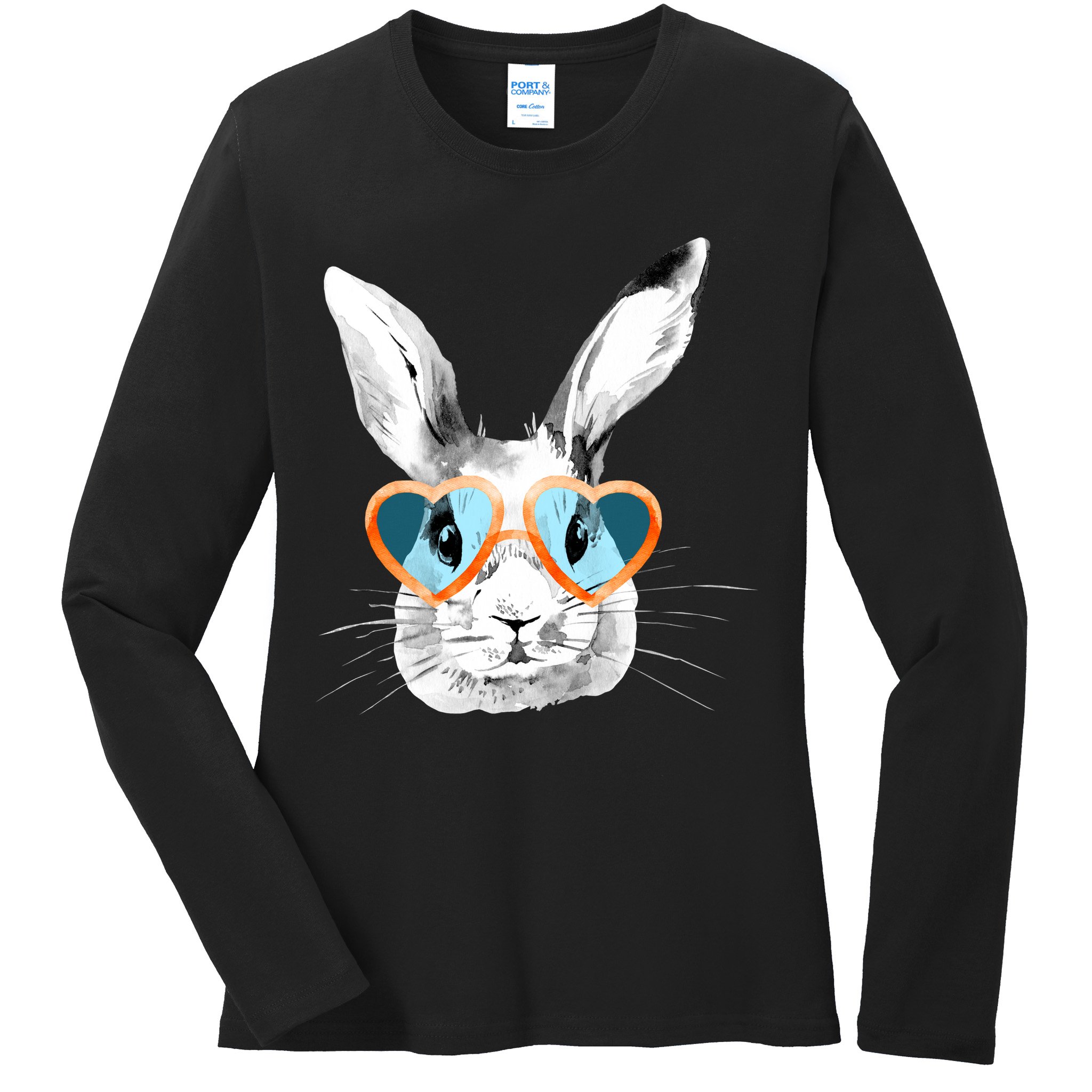 Easter Male Bunny Cute Holiday Ladies Long Sleeve Shirt