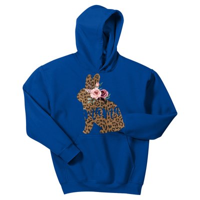 Easter Mama Bunny Floral Leopard Print Meaningful Gift Kids Hoodie