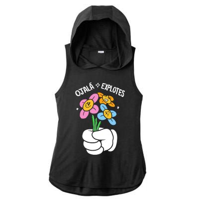 El Mariana Born Ojalá Explotes. Ladies PosiCharge Tri-Blend Wicking Draft Hoodie Tank