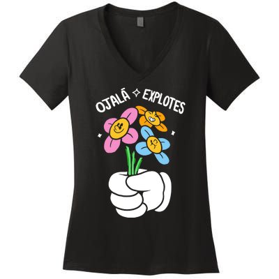 El Mariana Born Ojalá Explotes. Women's V-Neck T-Shirt