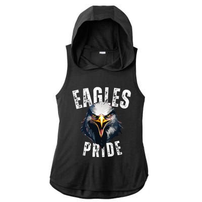 Eagles Mascot Back To School Spirit Pride Sport Fan Game Day Ladies PosiCharge Tri-Blend Wicking Draft Hoodie Tank