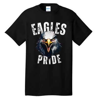 Eagles Mascot Back To School Spirit Pride Sport Fan Game Day Tall T-Shirt