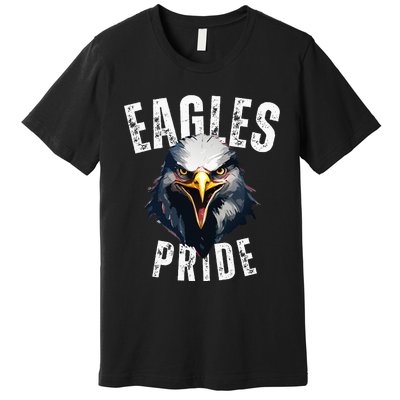 Eagles Mascot Back To School Spirit Pride Sport Fan Game Day Premium T-Shirt