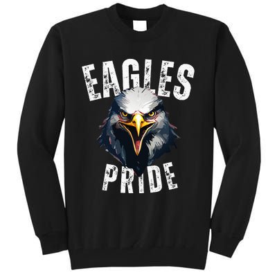 Eagles Mascot Back To School Spirit Pride Sport Fan Game Day Tall Sweatshirt