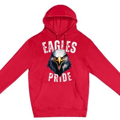 Eagles Mascot Back To School Spirit Pride Sport Fan Game Day Premium Pullover Hoodie