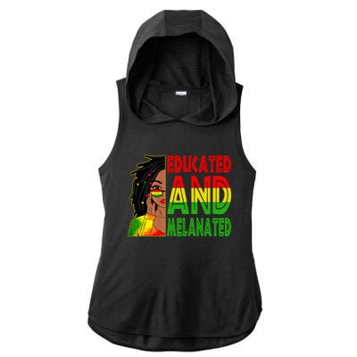 Educated Melanated Black Teacher Black History Juneteenth Gift Ladies PosiCharge Tri-Blend Wicking Draft Hoodie Tank