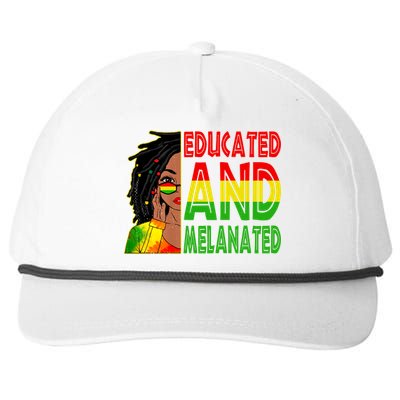 Educated Melanated Black Teacher Black History Juneteenth Gift Snapback Five-Panel Rope Hat