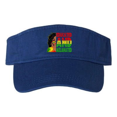 Educated Melanated Black Teacher Black History Juneteenth Gift Valucap Bio-Washed Visor