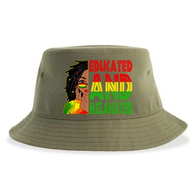 Educated Melanated Black Teacher Black History Juneteenth Gift Sustainable Bucket Hat