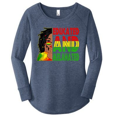 Educated Melanated Black Teacher Black History Juneteenth Gift Women's Perfect Tri Tunic Long Sleeve Shirt