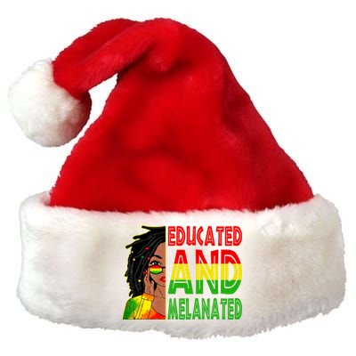 Educated Melanated Black Teacher Black History Juneteenth Gift Premium Christmas Santa Hat