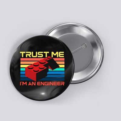 Engineer Master Builder Building Blocks Bricks Bricklayer Button
