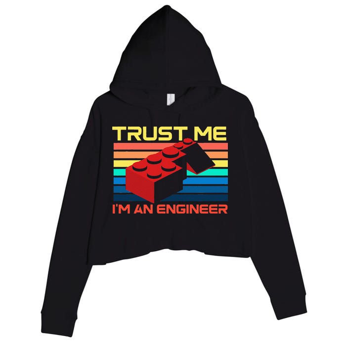 Engineer Master Builder Building Blocks Bricks Bricklayer Crop Fleece Hoodie