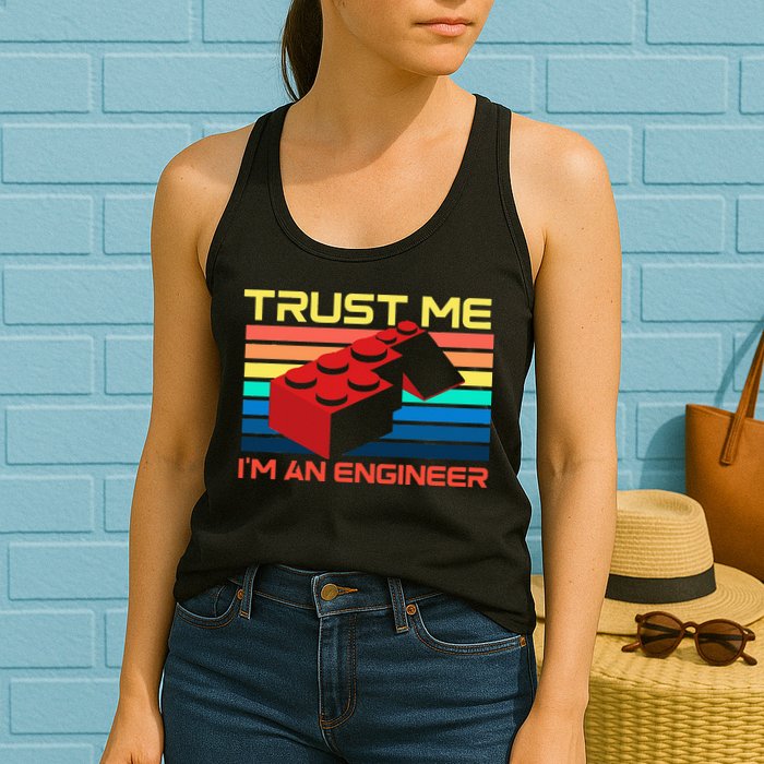 Engineer Master Builder Building Blocks Bricks Bricklayer Womens Tank Top