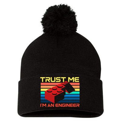 Engineer Master Builder Building Blocks Bricks Bricklayer Pom Pom 12in Knit Beanie
