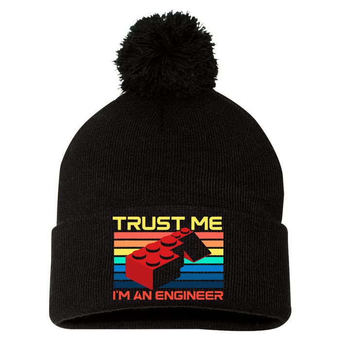 Engineer Master Builder Building Blocks Bricks Bricklayer Pom Pom 12in Knit Beanie