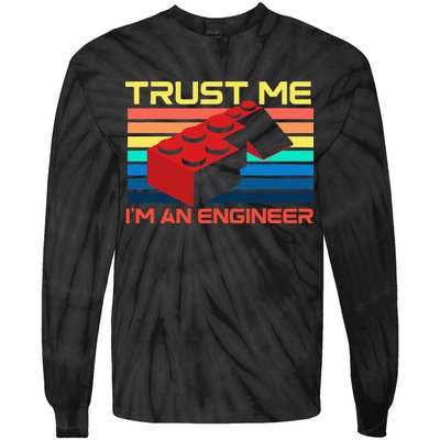 Engineer Master Builder Building Blocks Bricks Bricklayer Tie-Dye Long Sleeve Shirt