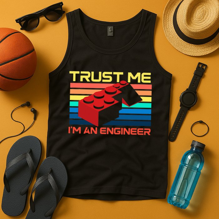 Engineer Master Builder Building Blocks Bricks Bricklayer Tank Top