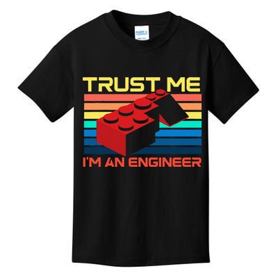 Engineer Master Builder Building Blocks Bricks Bricklayer Kids T-Shirt