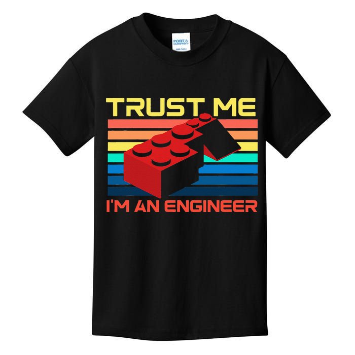 Engineer Master Builder Building Blocks Bricks Bricklayer Kids T-Shirt