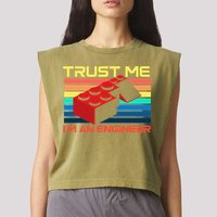 Engineer Master Builder Building Blocks Bricks Bricklayer Garment-Dyed Women's Muscle Tee