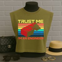 Engineer Master Builder Building Blocks Bricks Bricklayer Garment-Dyed Women's Muscle Tee