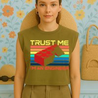 Engineer Master Builder Building Blocks Bricks Bricklayer Garment-Dyed Women's Muscle Tee