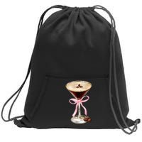 Espresso Martini Bow Graphic Sweatshirt Cinch Pack Bag