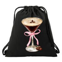 Espresso Martini Bow Graphic Drawstring Bag