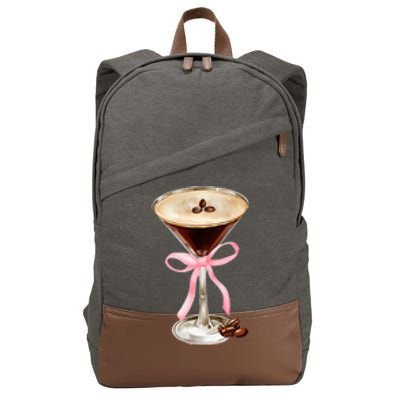 Espresso Martini Bow Graphic Cotton Canvas Backpack