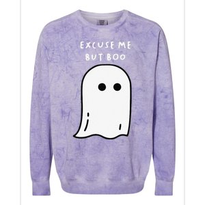 Excuse Me But Boo Cute Ghost Halloween Funny Spooky Season Colorblast Crewneck Sweatshirt