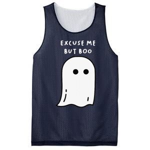 Excuse Me But Boo Cute Ghost Halloween Funny Spooky Season Mesh Reversible Basketball Jersey Tank