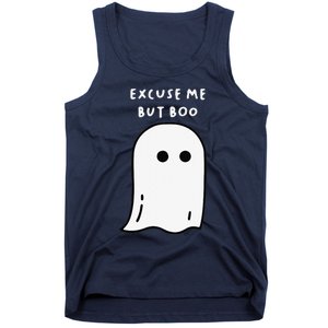 Excuse Me But Boo Cute Ghost Halloween Funny Spooky Season Tank Top