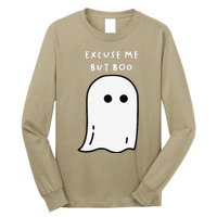 Excuse Me But Boo Cute Ghost Halloween Funny Spooky Season Long Sleeve Shirt