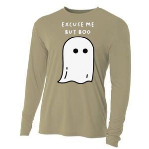 Excuse Me But Boo Cute Ghost Halloween Funny Spooky Season Cooling Performance Long Sleeve Crew