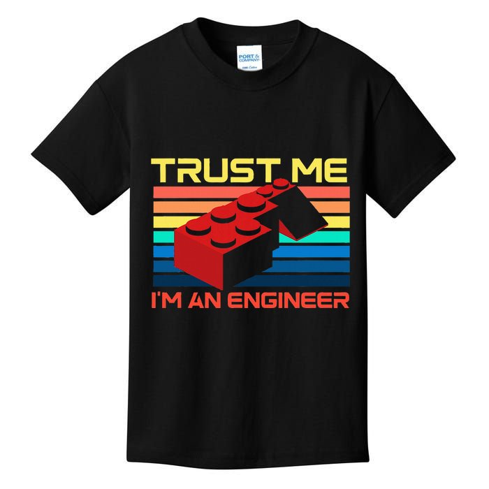 Engineer Master Builder Building Blocks Bricks Bricklayer Kids T-Shirt